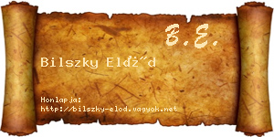 Bilszky Előd névjegykártya